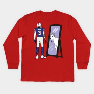 Damar Hamlin Mirror GOAT Kids Long Sleeve T-Shirt